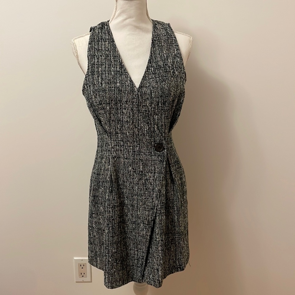 Lush Pinafore Vest Dress Black White Size Small